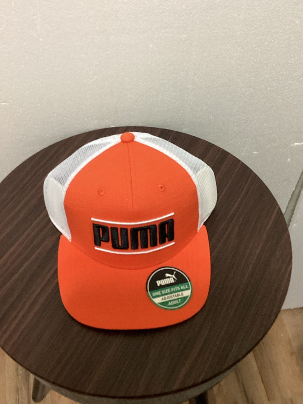 Puma Orange and White Mesh Trucker Cap